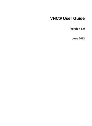 VNC User Guide - RealVNC