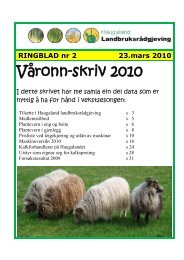 Medlemskriv nr 2-2010. VÃ¥ronnskriv - Haugaland landbruksrÃ¥dgjeving