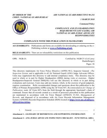 By Order Of The Chief Air National Guard Instruction 40 104 | by order of the chief air force instruction 13 218 By Order Of The Chief Air National Guard Instruction 40 104 | by order of the chief air force instruction 13 218
