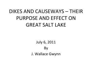 Dikes and causeways - Great Salt Lake Advisory Council
