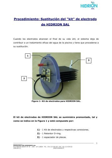 Instrucciones de sustituciÃ³n de Electrodos - Hidrion