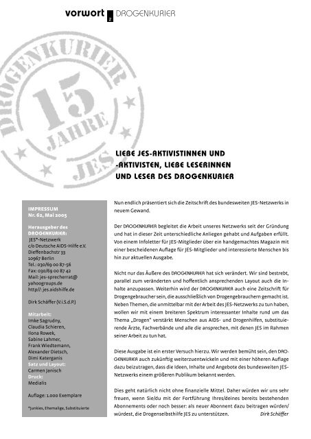 Drogenkurier Nr. 62 (PDF - 1,2 MB) - VISION eV