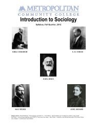 Introduction to Sociology - Metropolitan Community College