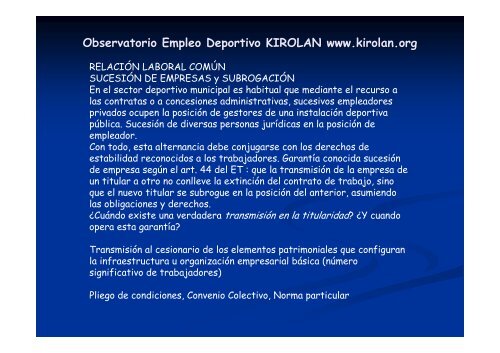 Observatorio Empleo Deportivo KIROLAN