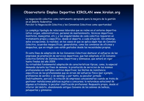 Observatorio Empleo Deportivo KIROLAN