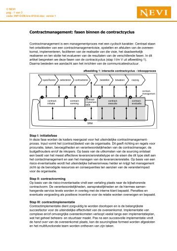 Contractmanagement: fasen binnen de contractcyclus - Nevi