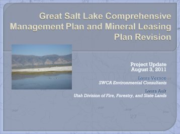 Great Salt Lake Comprehensive Management Plan and Mineral ...