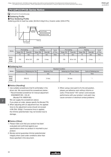 Trimmer Potentiometers (PDF: 1.4MB) - Murata