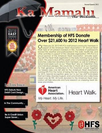 Membership of HFS Donate Over $21,600 to 2012 Heart Walk