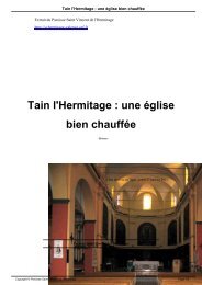 Tain l'Hermitage : une Ã©glise bien chauffÃ©e - Paroisse Saint Vincent ...