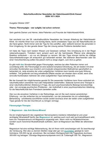 Naturheilkundlicher Newsletter der Habichtswald-Klinik ...  - Die Klinik