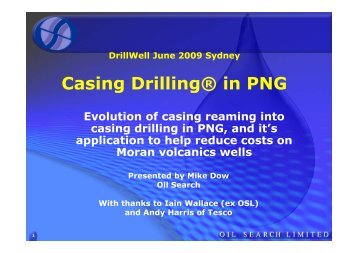 Casing DrillingÂ® in PNG - DrillSafe
