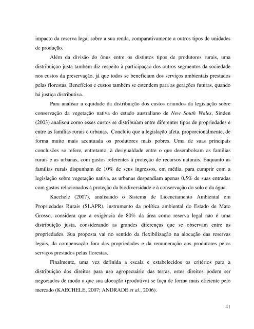 Impacto EconÃƒÂ´mico da Reserva Legal Florestal Sobre ... - LERF - USP