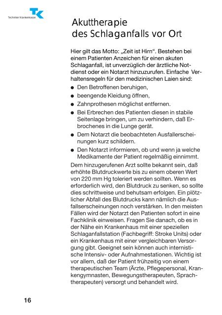 TK-Patienteninformation: Schlaganfall - Hamburg gegen den ...