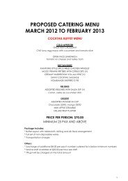 proposed catering menu march 2012 to february 2013 - Boatbookings