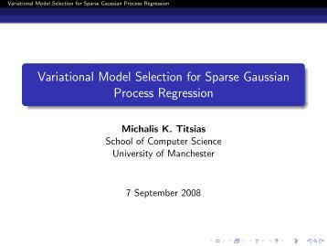 Variational Model Selection for Sparse Gaussian Process Regression