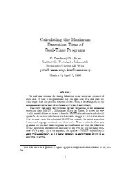 Calculating the Maximum Execution Time of Real-Time Programs