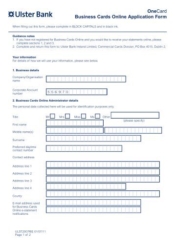 Additional Cardholder Form for NatWest business card accounts