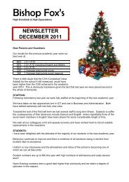 December 2011 Newsletter (pdf) - Bishop Fox's School