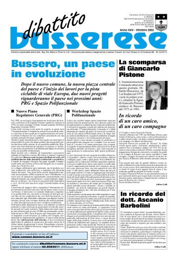 settembre 2002 - Comune di Bussero