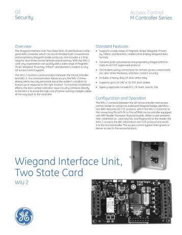 Data Sheet -- Two-state Weigand Interface - UTCFS Global Security ...