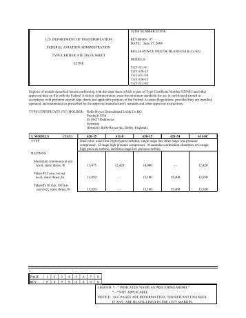 us department of transportation federal aviation administration type ...