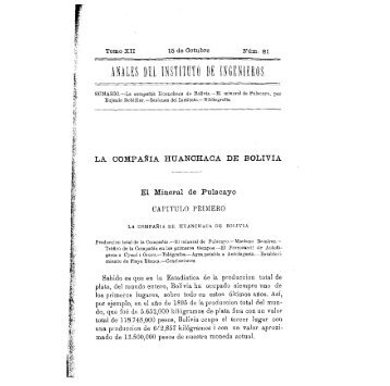 La Compañía Huanchaca de Bolivia. - Anales del Instituto de ...