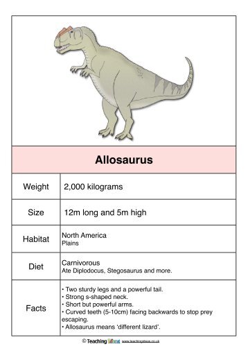 Dinosaur Fact Posters - Teaching Ideas