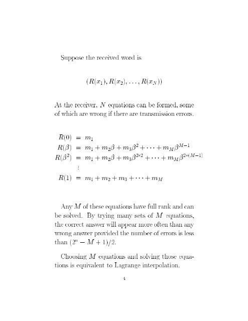 THE ORIGINAL VIEW OF REED-SOLOMON CODES THE ORIGINAL ...