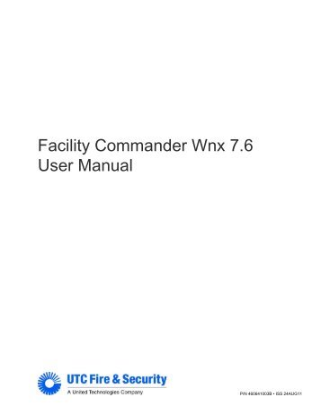 FCWnx 7.6 User Manual - UTCFS Global Security Products