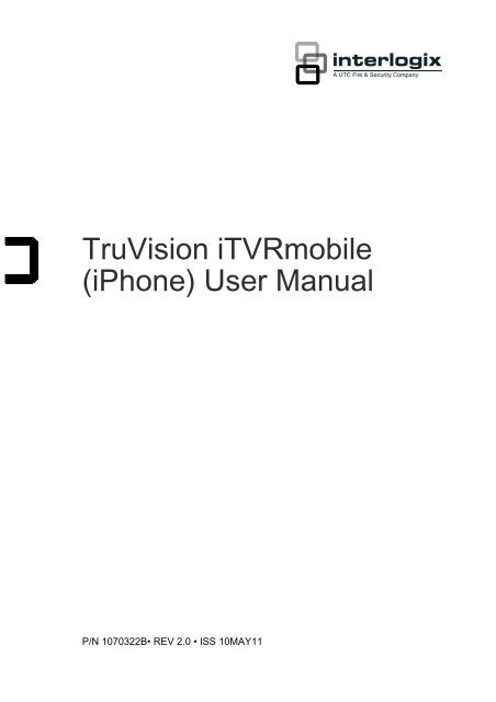 TruVision iTVRmobile (iPhone) User Manual - UTCFS Global ...