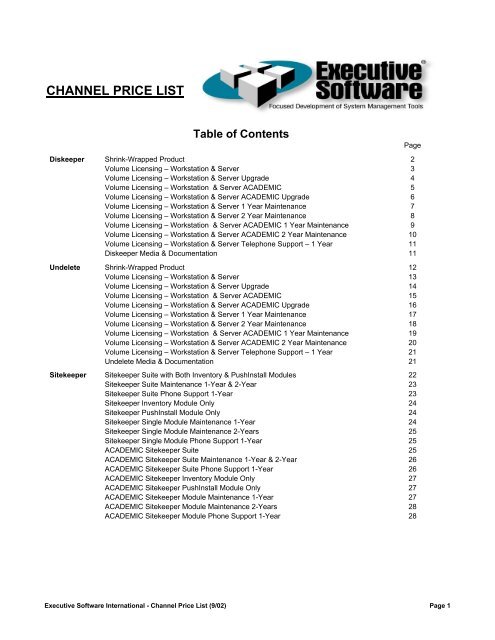 SK Channel Price List