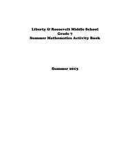 Incoming 7th Grade - Summer Math Activities