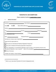 TUE Application Form - Commonwealth Games Federation