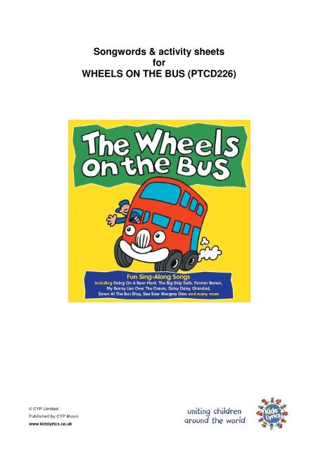 Songwords & activity sheets for WHEELS ON THE BUS - Imaginarium