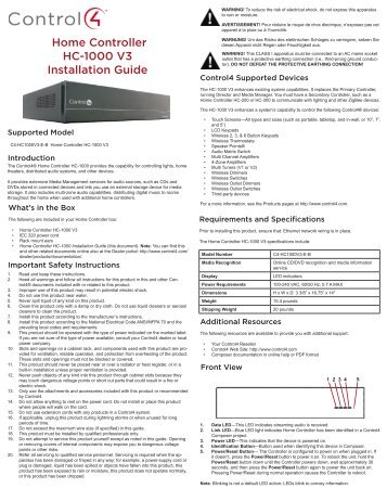 Home Controller HC-1000 V3 Installation Guide