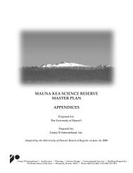 MAUNA KEA SCIENCE RESERVE MASTER PLAN APPENDICES