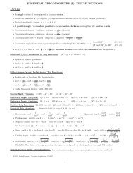 ESSENTIAL TRIGONOMETRY (I): TRIG FUNCTIONS - MyWeb