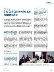 Das Call Center wird zum Knotenpunkt - Banken+Partner