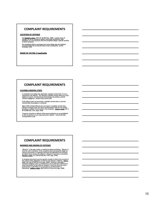Citations and Complaints BINDER.pdf - Texas Municipal Courts ...
