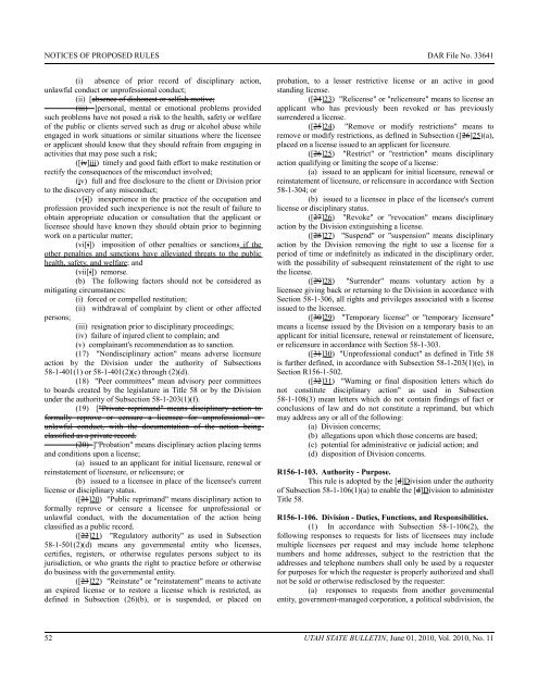 Vol. 2010, No. 11 (06/01/2010) PDF - Administrative Rules - Utah.gov