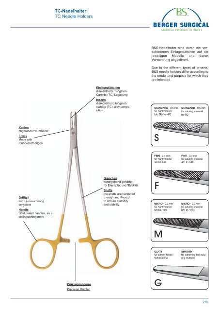 TC-Nadelhalter TC Needle Holders - Berger Surgical