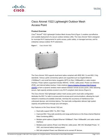Cisco Aironet 1522 Lightweight Outdoor Mesh Access Point