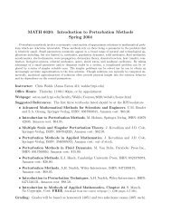 MATH 6620: Introduction to Perturbation Methods Spring 2004