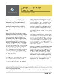 Overview of Stock Option Grants in China - Fenwick & West LLP