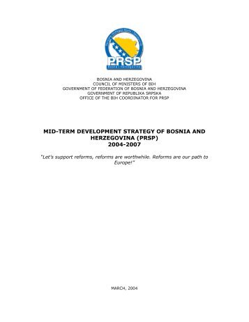 Mid-Term Development Strategy of Bosnia and Herzegovina - Paris21