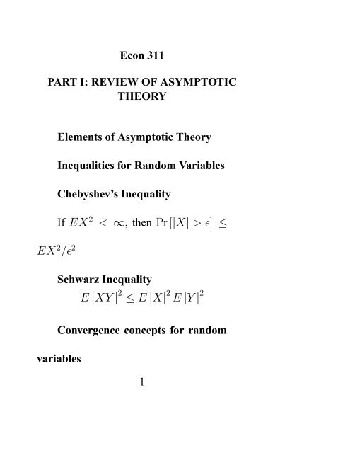 30) Review of Asymptotic Theory