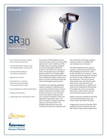 SR30 Handheld Scanner - RMS Omega Technologies