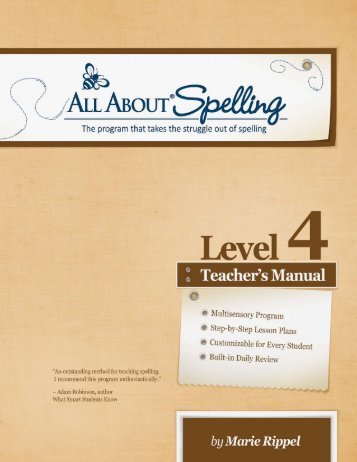 All About Spelling Level 4 Sample - All About Learning Press