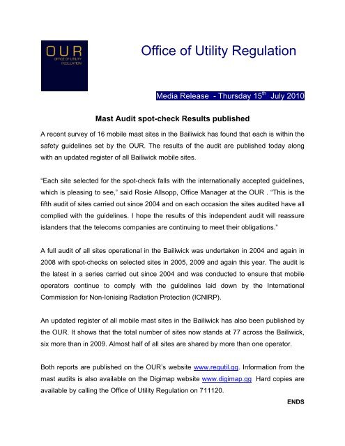 Mast Audit Spot-check Results Published - CICRA
